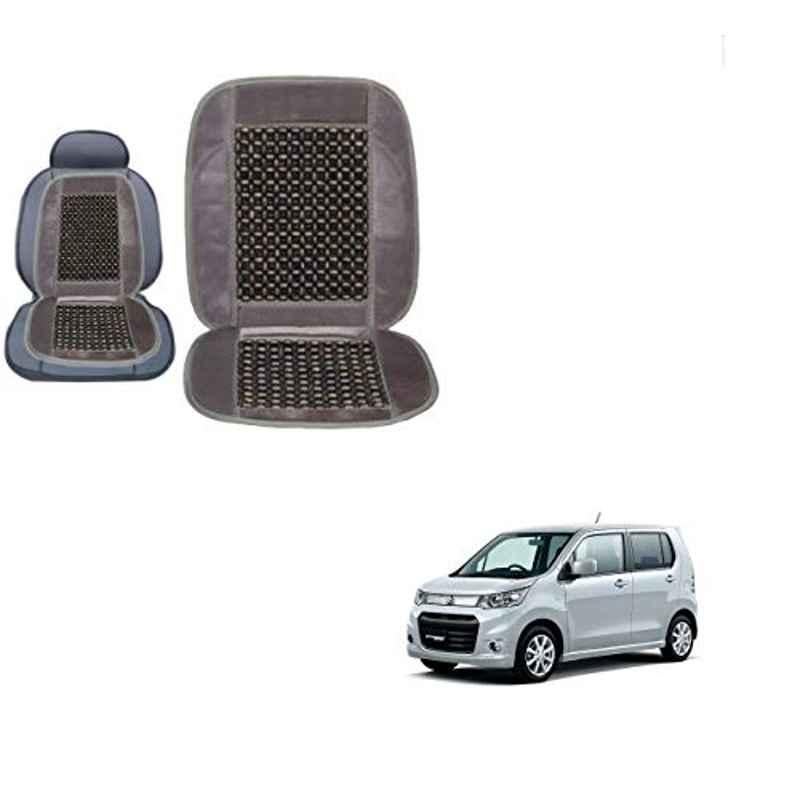 Kozdiko Wooden Bead Seat with Grey Velvet Border for Maruti Suzuki Wagon R Stingray, KOZ-86908