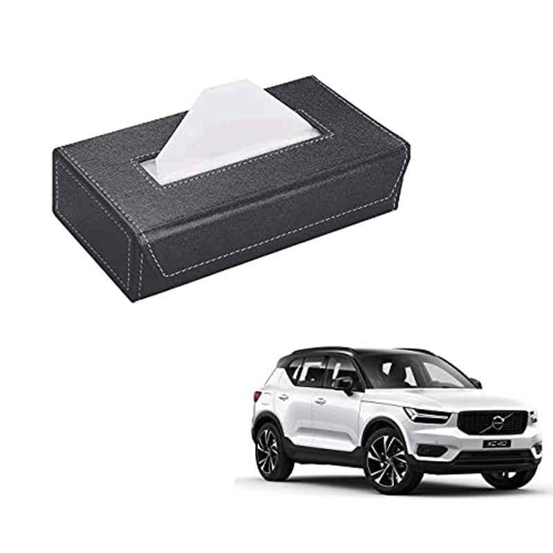 Kozdiko 100 Pulls PU Leather Grey Car Tissue Paper Box with 200 Sheets for Volvo XC40
