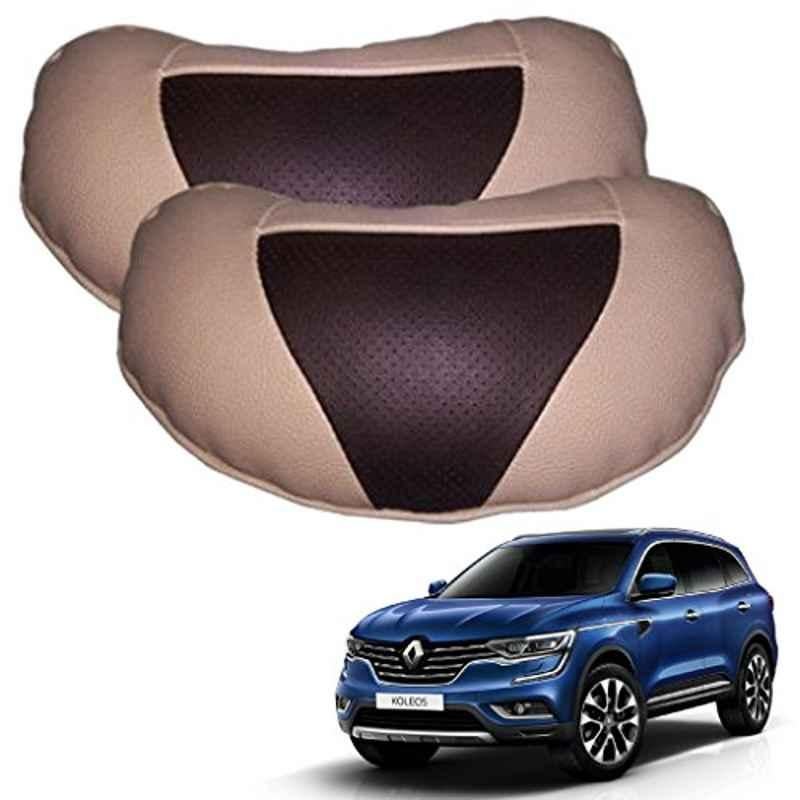 Kozdiko 2 Pcs Brown & Beige Neck Rest Set for Renault Koleos, koz_37997