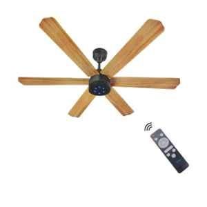 XUGA Jovian F6W 32W 5 Star 320rpm Wooden BLDC 6 Blade Ceiling Fan with Remote & 5 Years Warranty on Motor, Sweep: 1200 mm