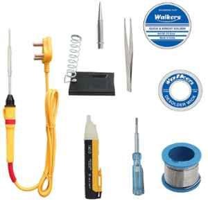 Walkers WKCB10M1 9 Pcs 25W Flat & Pointed Soldering Iron Kit & Non-Contact Voltage Tester Combo, WKCB010