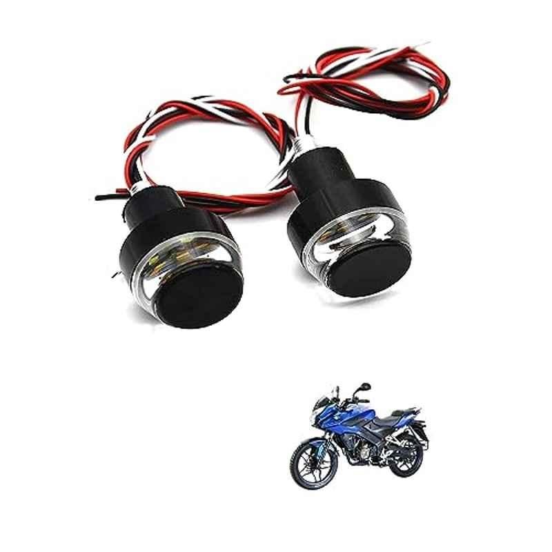 Kozdiko 2 Pcs Dual Colour Motorcycle LED Indicator Turn Signal Handle Bar Light Set for Bajaj Pulsar AS 150