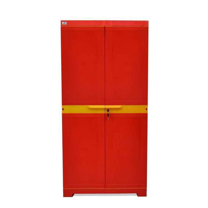Nilkamal Freedom Mini Medium Bright Red Plastic Storage Cabinet, FMMBRD/BRD/TYL/TYL, Dimension: 595x370x1225 mm