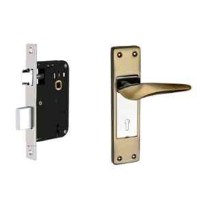 Buckler 8 inch Iron Gold Silver Glossy Mortise Door Handle Set, B-354
