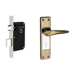 Buckler 8 inch Iron Gold Silver Glossy Mortise Door Handle Set, B-354