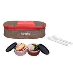 Carrolite 400ml Brown & Black Plastic Lunchbox, Black_P-14 (Pack of 2)