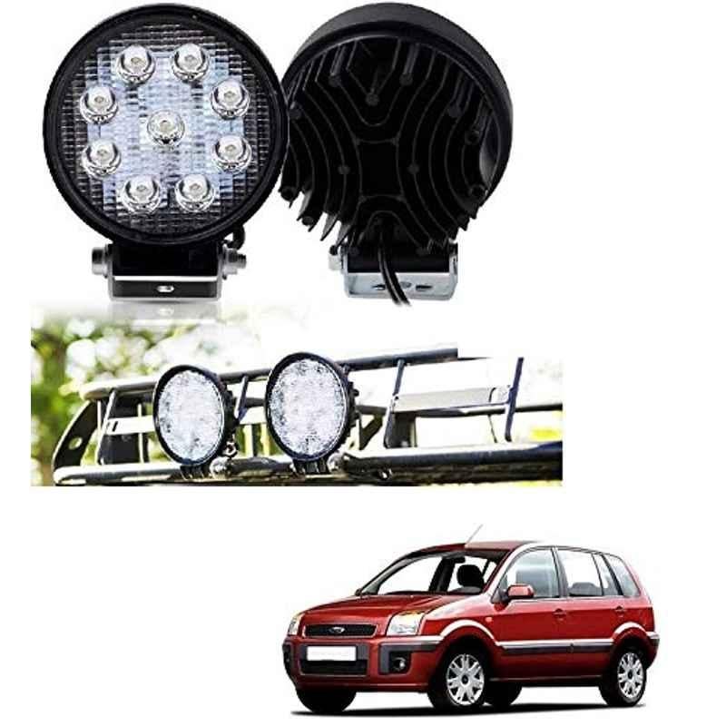 Kozdiko 2 Pcs 27W 4 inch 9 LED Waterproof Round White Fog Light Set with Mounting Brackets for Ford Fusion, kozd_19975