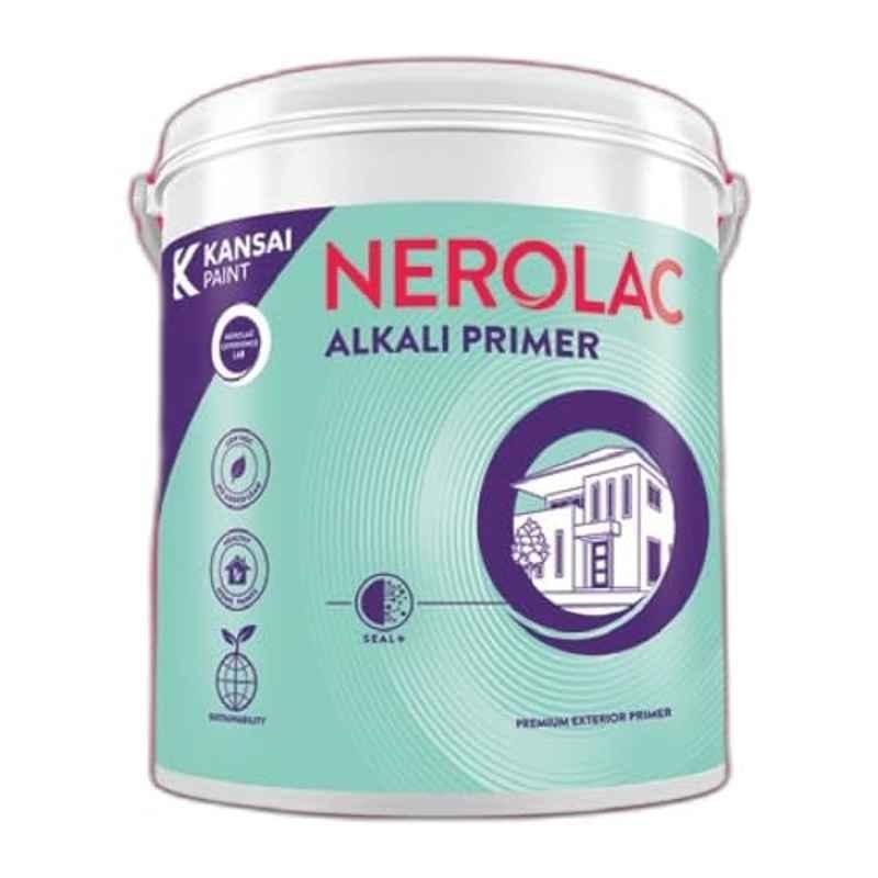 Nerolac Excel 10 Litre White Water Based Exterior Alkali Wall Primer with Low VOC, Weather Resistant & FastDrying
