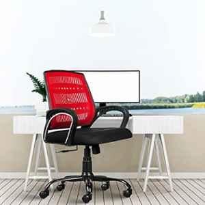 Rose Blazia Mesh Red & Black Medium Back Ergonomic Chair