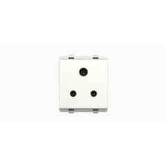 Schneider Electric Livia 6A 3 Pin 2 Module White Socket Outlet with Shutter, P2005NS