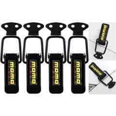 Carizo 4 Pcs Momo Italy Metal Black Quick Release Car Bumper Hook Clip Set