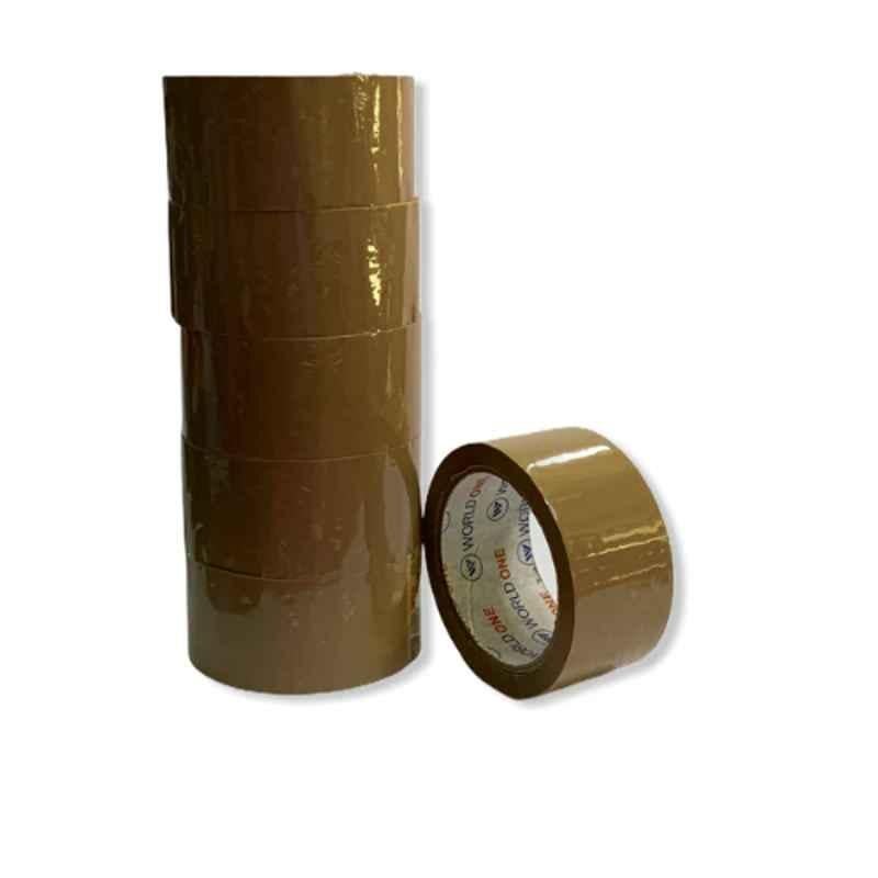 Worldone 60m Brown Carton Sealing Tape (Pack of 6)