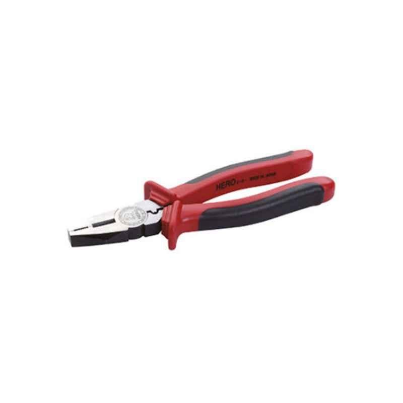 Hero HO-518M-02 8 inch Metal Silver & Red Plier with Connector Crimping