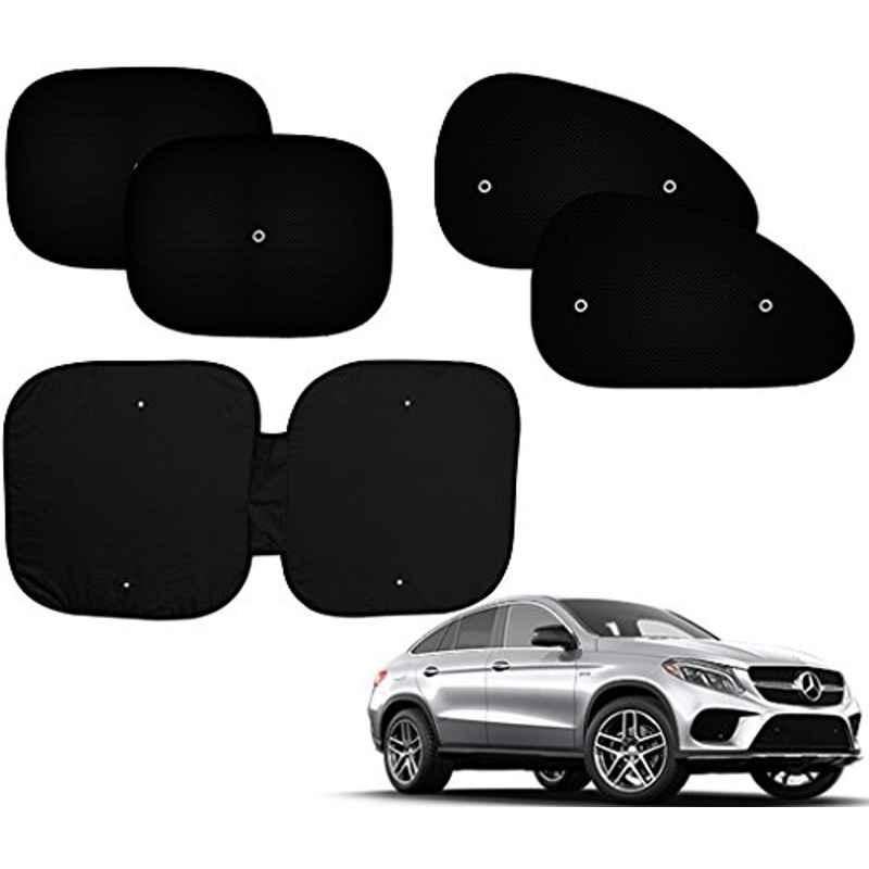 Auto Pearl 5 Pcs PVC & Mesh Black Window & Front Sun Shade Set for Mercedes Benz MLC