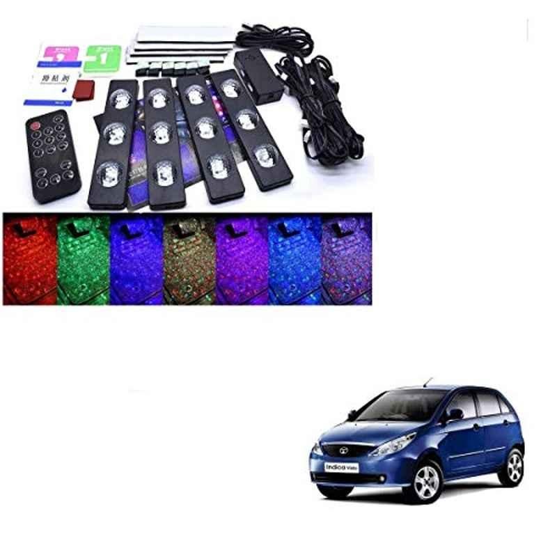 Kozdiko 4 Pcs Plastic LED Car Starlights Kit with 7 Different Colors for Tata Indica Vista
