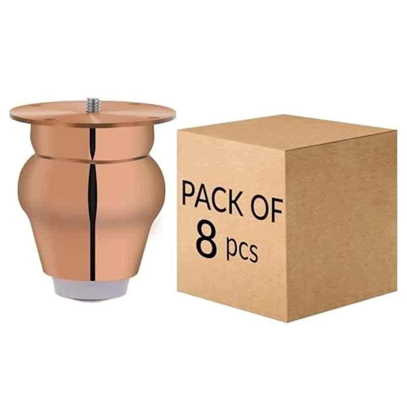 Plantex 3 inch Stainless Steel Rose Gold Stylish Sofa Legs with Rubber Grip (Pack of 8)