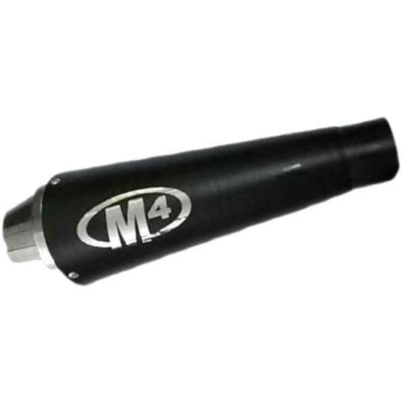 RA Accessories M4Black Mild Steel Bike Exhaust for Suzuki Gixxer SF-Fi MotoGP Edition