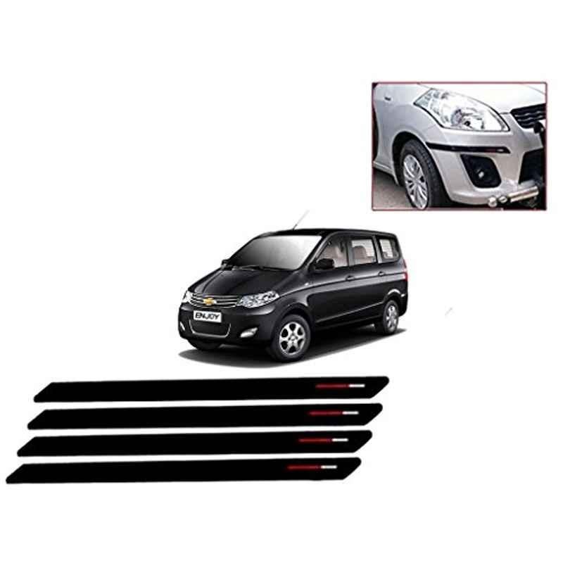 Kozdiko 4 Pcs Black & Red Bumper Protector Set for Chevrolet Enjoy