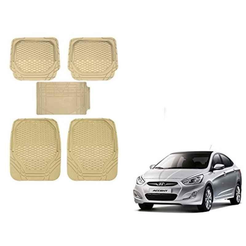 Kozdiko 5 Pcs 8855TW Beige Car Foot Mat Set for Hyundai Accent, koz_41611