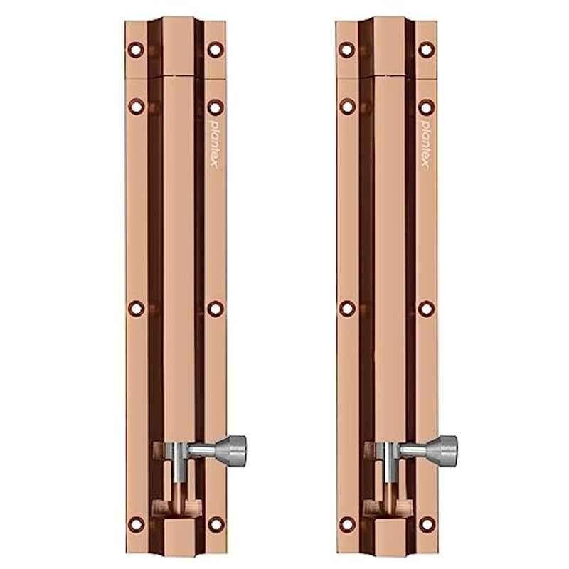 Plantex Stainless Steel 8 inch Tower Bolt/Tower Bolt for Home, Offices Doors and Windows/Tower Bolt for Main Door/Door Latch/Kundi/Chitakini/Door Latch for Windows (Rose Gold, Pack of 2)