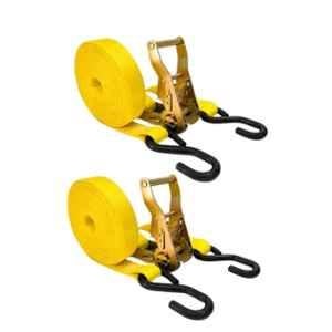 Trion Products 25x15ft Alloy Steel & Polyester Heavy Duty Ratchet Belt with S Hook, 1541S15-2 (Pack of 2)
