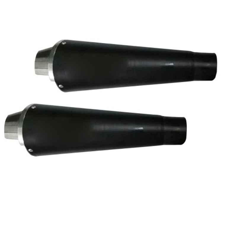 RA Accessories Aluminium Black Bike Slip-on Exhaust System for Scooty & Bike, RAAWTEW6 (Pack of 2)