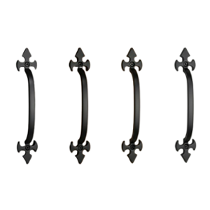 Mix & Match Trishul 7 inch Cast Iron Black Matte Finish Cabinet Pull Handle for Wardrobe, Cupboard & Window (Pack of 4)