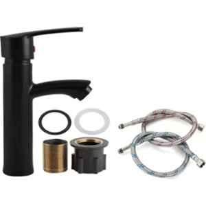 Fastgear 9 inch Brass Black Matt Finish Deck Mount Single Lever Sink Mixer