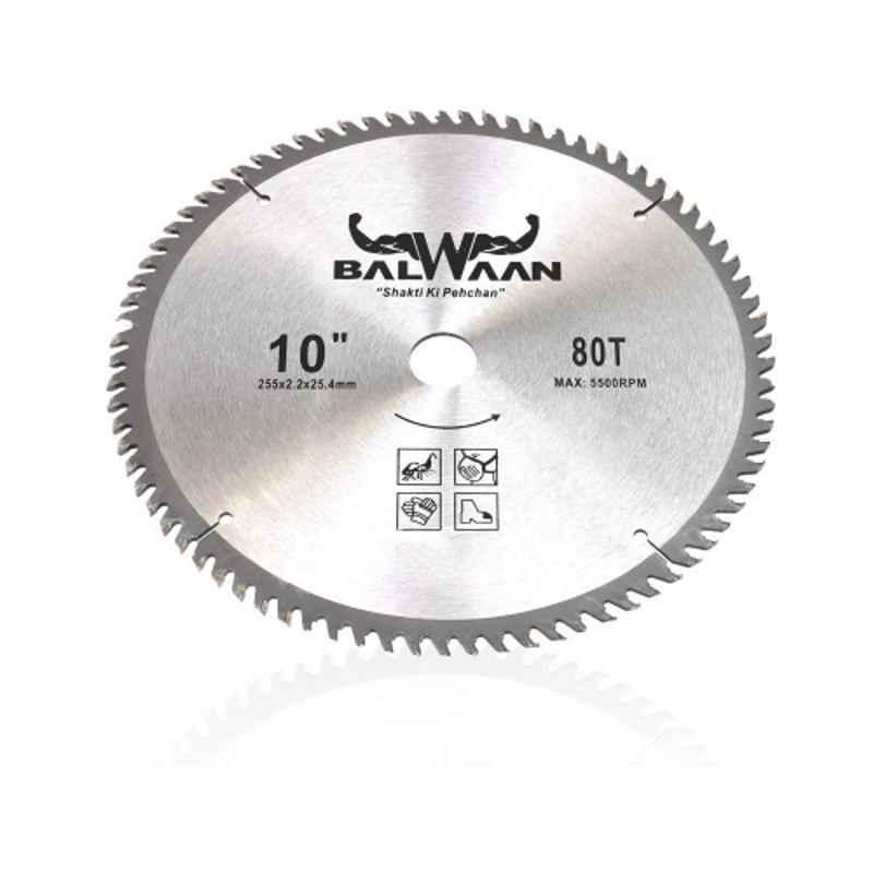 Balwaan 80 Teeth Carbon Steel Silver TCT Blade for Brush Cutter, MTAK-AC-BR-939