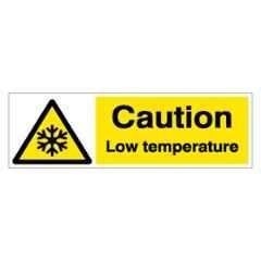 SUNSIGNS 450x150mm Vinyl & Acrylic Sandwich Caution Low Temperature Signage, SN0121VNLM1HPIDAL