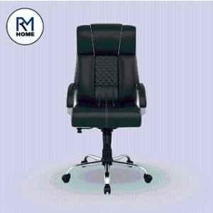 RM HOME Lauren PU Leather High Back Black Executive Chair