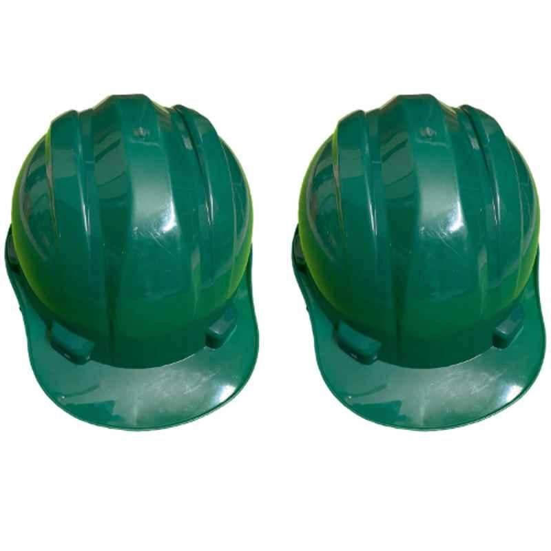Ladwa ABS HDPE Green Heavy Duty Superior Nape Safety Helmet, LSI-Helmet-GNP2, (Pack of 2)