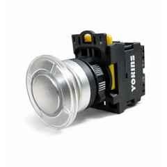 Yokins 22mm 220VAC White Illuminated Mushroom Push Button Switch with LED Indicator, EB2M-A-10W-MD
