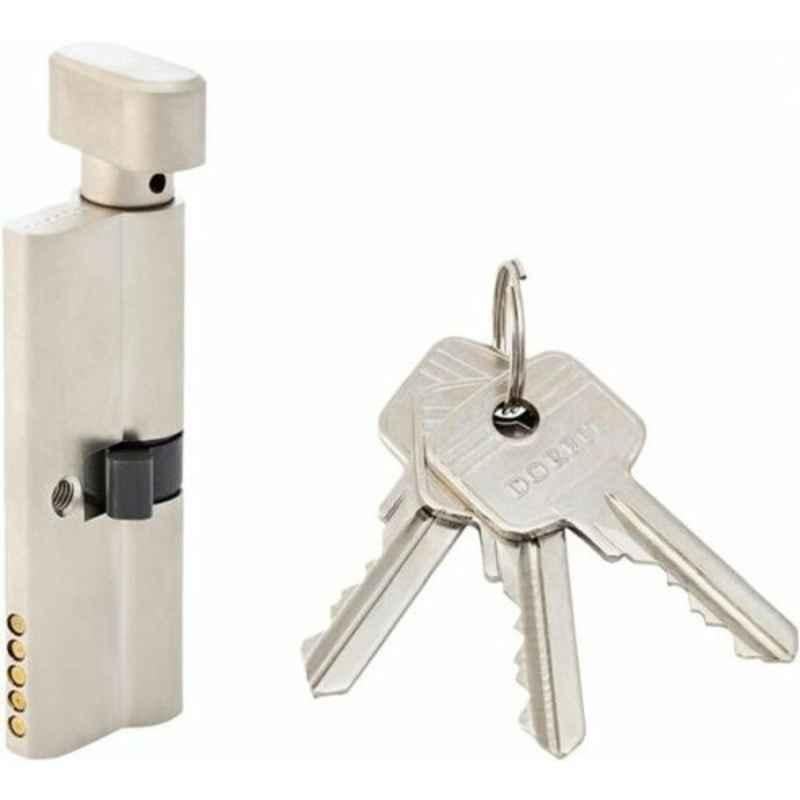 Dorfit 70mm Nickel Silver One Side Knob & One Side Key Cylindrical Lock