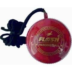 HTM Flash Synthetic/PVC Cricket Ball for Cricket Practice & Training, Hanging Ball Cricket Training Ball (Red)