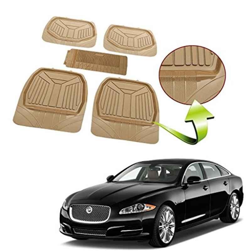Kozdiko 5 Pcs Rubber Beige 3G Rubber Mat Set for Mahindra Bolero