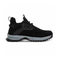 Eego Italy Comfy Knitted Cloth Steel Toe Black Breathable Sports Safety Shoes, Size: 14