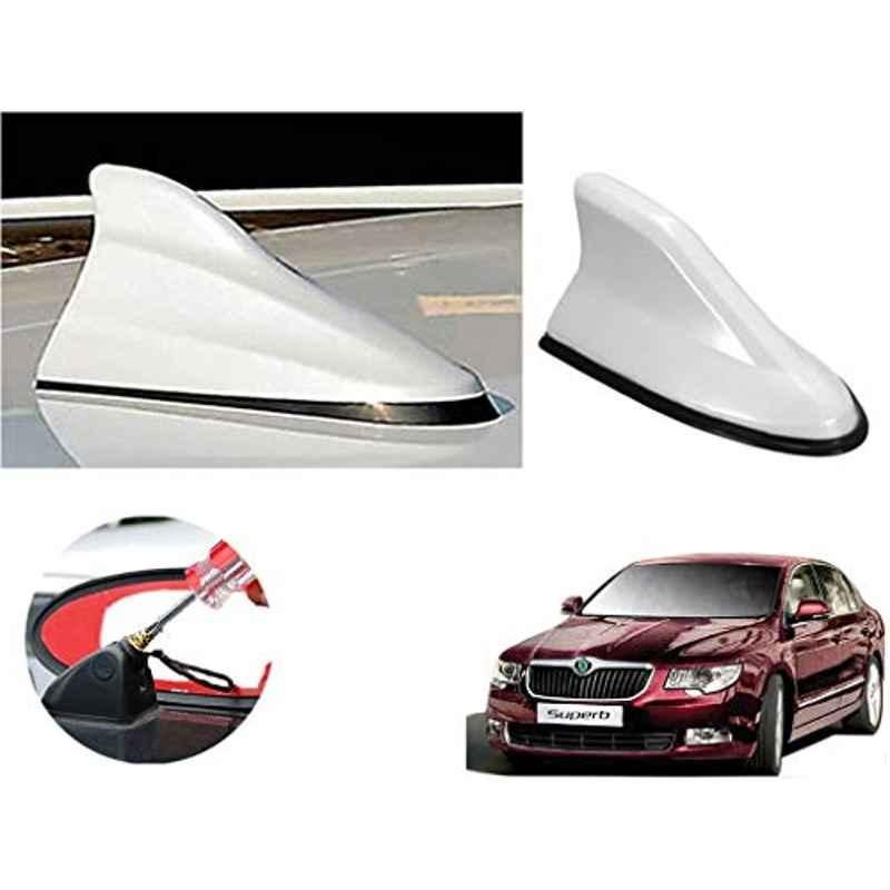 Auto Pearl ABS White Universal Replacement Shark Fin Car Roof Antenna For Skoda Superb