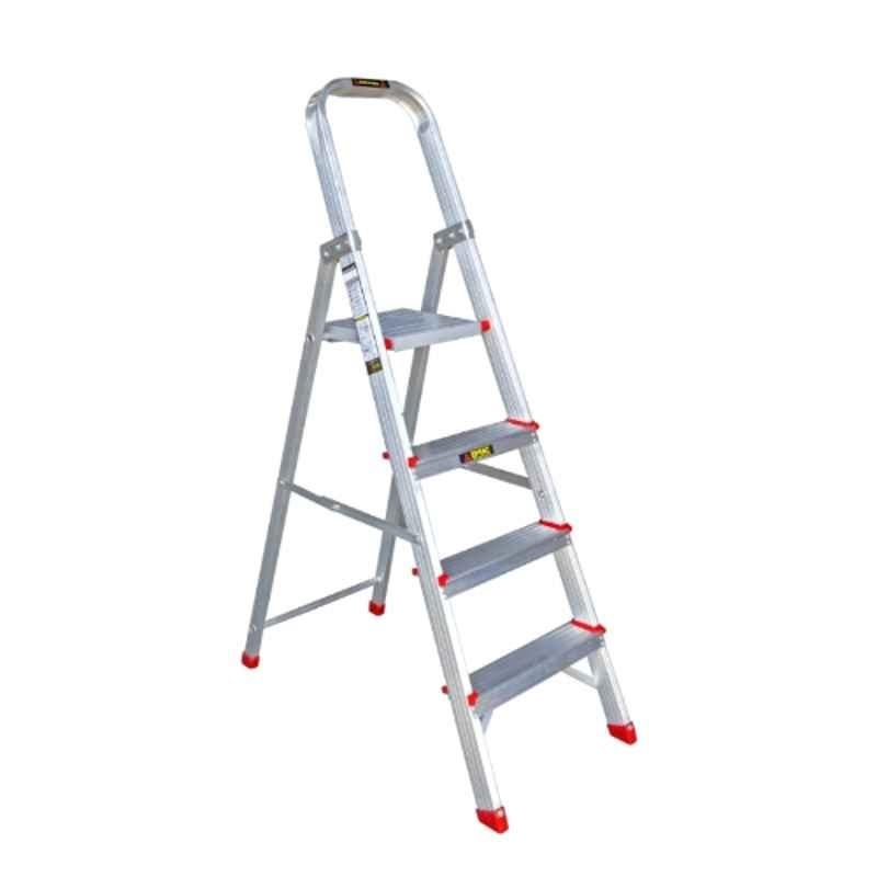 EMAC 4 Step Aluminium Silver Anti Slip Folding ESL Ladder with Platform, ESL-4