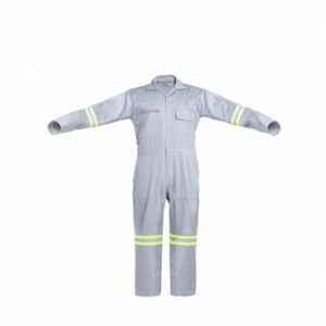Club Twenty One Workwear CA-1011 Grey Men Cotton Reflective Tape Coverall Boiler Suit for Industrial & Protective, Size: M
