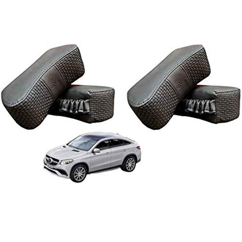 Kozdiko 4 Pcs CV Designer Grey Leatherite Neck Rest Car Cushion Pillow Set for Mercedes Benz B-Class
