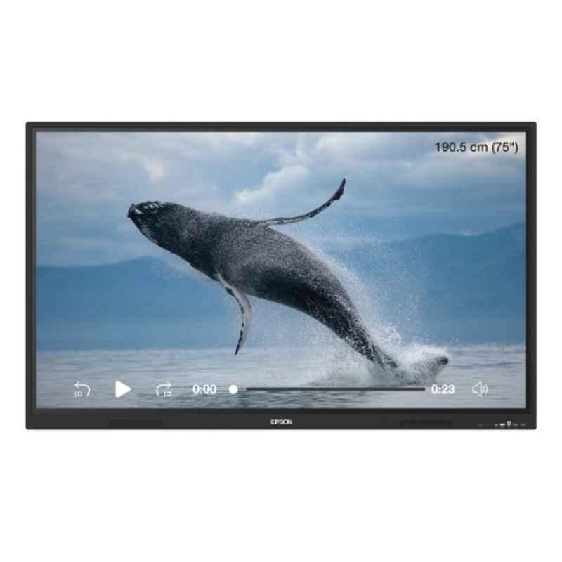 Epson PowerBoardPRO 75 inch 3840x2160p UHD 4K Interactive Flat Panel Display with IPS Panel, EI-P7501
