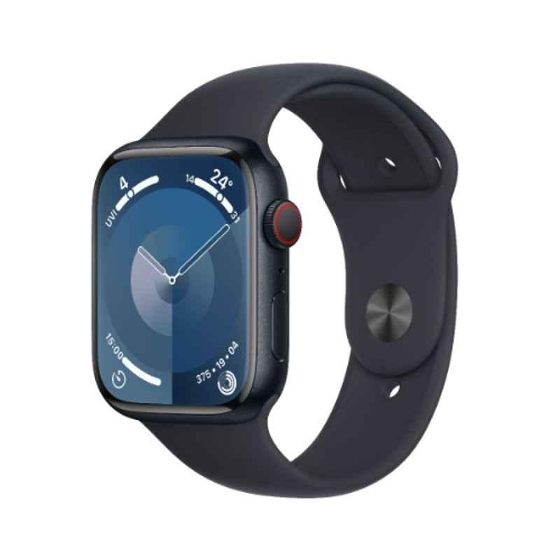 Apple 9 45mm Midnight Aluminium Case GPS & Cellular Smart Watch with S/M Midnight Sport Band, MRMC3QA/A