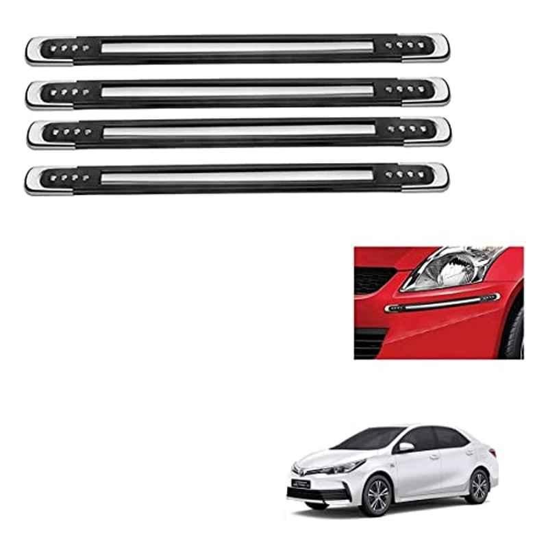 Kozdiko 4 Pcs Black Designer Car Bumper Protector Guard Set for Toyota Corolla New Altis