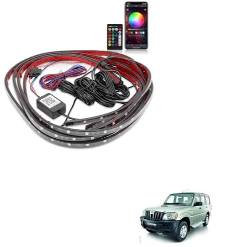Kozdiko 12V Car Underbody Multicolor LED Strip Light Set with Wireless Remote for Mahindra Old Scorpio