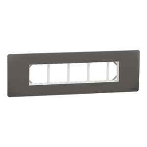 Schneider Electric Miluz Zeta Polycarbonate 9 Module Warm Grey Grid & Cover Frame, MZCP9M_WG