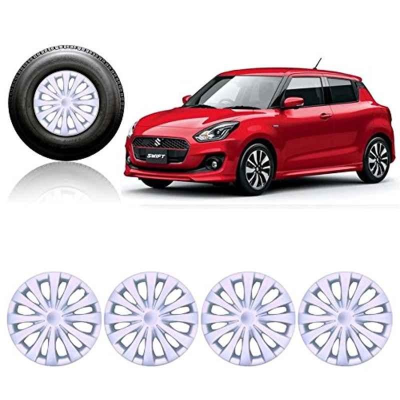 Auto Pearl 4 Pcs 14 inch Silver Car Wheel Cover Set for Maruti Suzuki Swift 2018