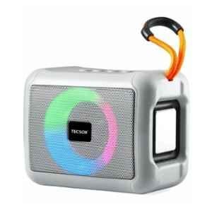 TecSox Emzee 10W Grey Portable Bluetooth Speaker with USB & Aux Connectivity