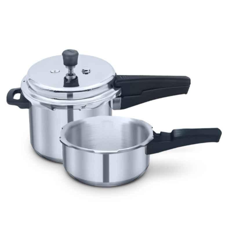 Impex 3L & 5L Aluminium Silver Pressure Cooker Combo, IPC 5C3