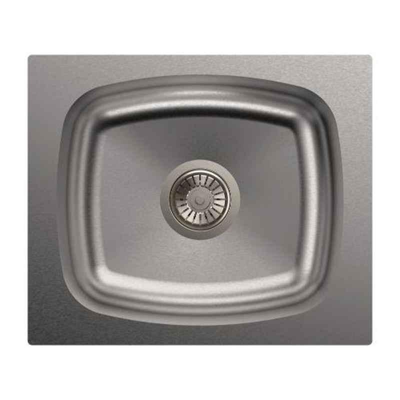 Carysil Elegance Single Bowl Stainless Steel Gloss Finish Kitchen Sink, Size: 19x16x7 inch